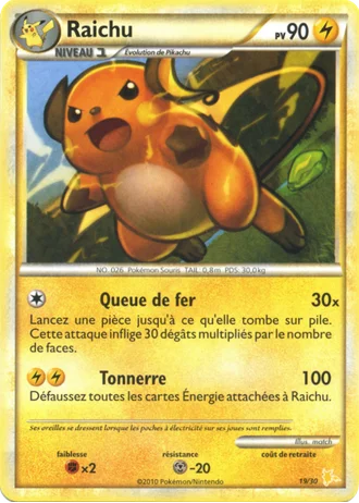 Raichu #19/30 — HS Kit du dresseur (Raichu)
