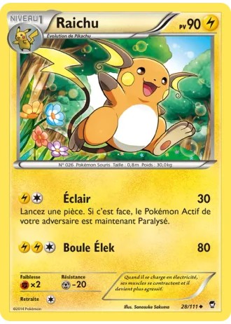 Raichu #28/111 — Poings Furieux