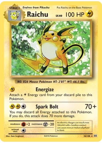 Raichu #36/108 — Evolutions