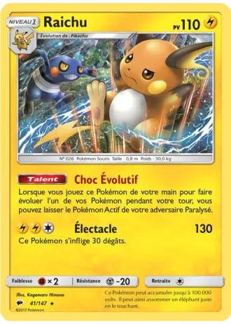 Raichu #41/147 — Ombres Ardentes