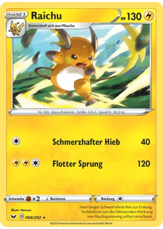 Raichu #66/202 — Schwert & Schild