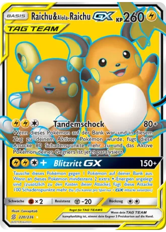 Raichu & Alola-Raichu GX #220/236 — Bund der Gleichgesinnten