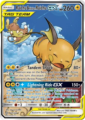 Raichu & Alolan Raichu GX #221 — Unified Minds