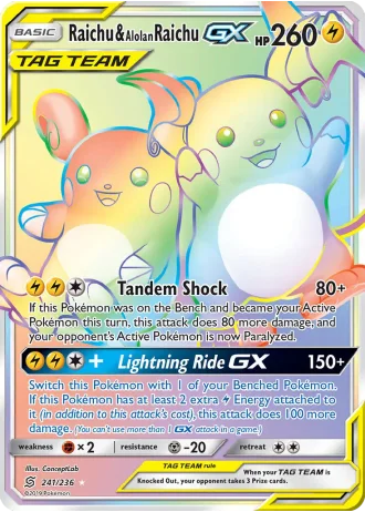Raichu & Alolan Raichu GX #241/236 — Unified Minds