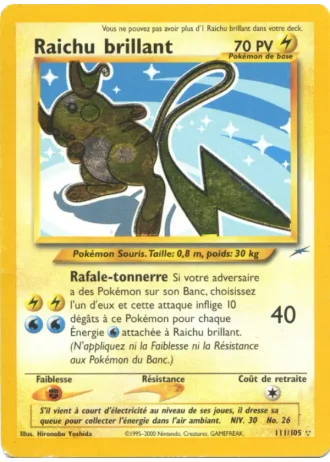 Raichu brillant (première édition) #111/105 — Neo Destiny (1ère Édition)