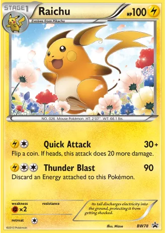 Raichu BW78 — Black & White Promos