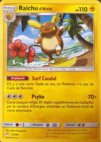 Raichu d'Alola #21/40 — Collection McDonald's 2019