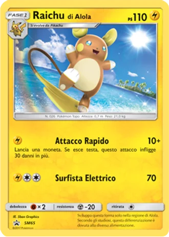 Raichu di Alola SM65 — Sole e Luna Promos