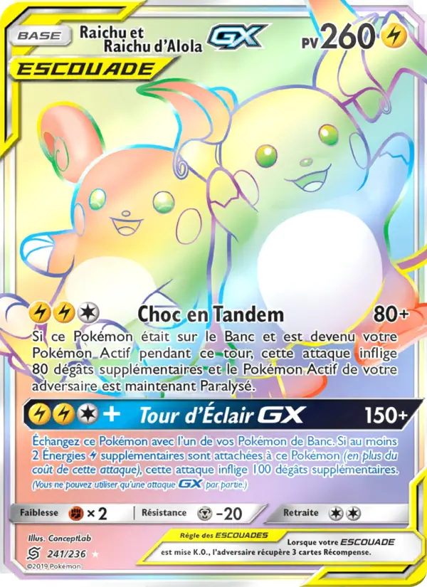 Raichu et Raichu d’Alola GX #241 — Harmonie des Esprits
