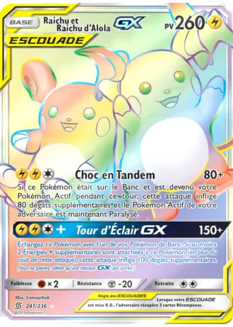 Raichu et Raichu d’Alola GX #241/236 — Harmonie des Esprits