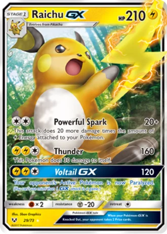 Raichu GX #29/73 — Shining Legends