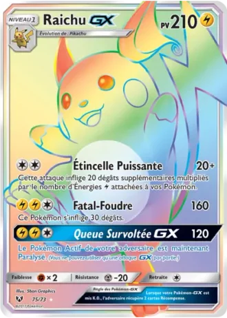 Raichu GX #75 — Légendes Brillantes