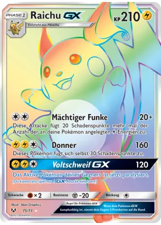 Raichu GX #75/73 — Schimmernde Legenden