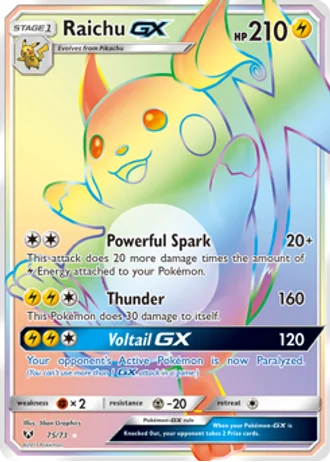 Raichu GX #75 — Shining Legends