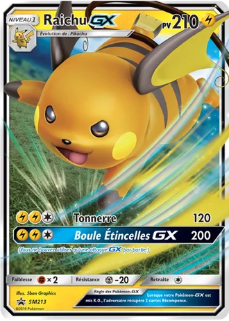 Raichu GX SM213 — Soleil & Lune Promos