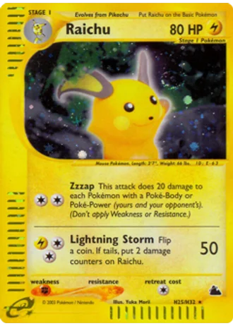 Raichu H25/144 — Skyridge
