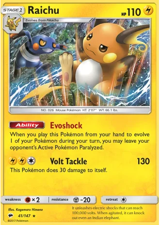 Raichu (League Challenge 2nd Place) #41 — Burning Shadows