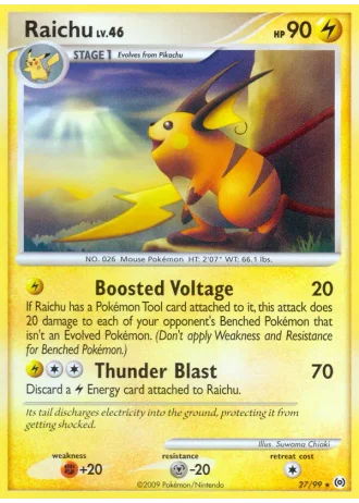 Raichu (STAFF Prerelease) #27/99 — Arceus