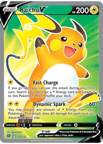 Raichu V #158/172 — Brilliant Stars