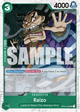 Raizo (OP01-052) (Jolly Roger Foil) — One Piece The Best (PRB01)