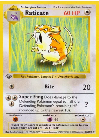 Raticate #40/102 — Base Set
