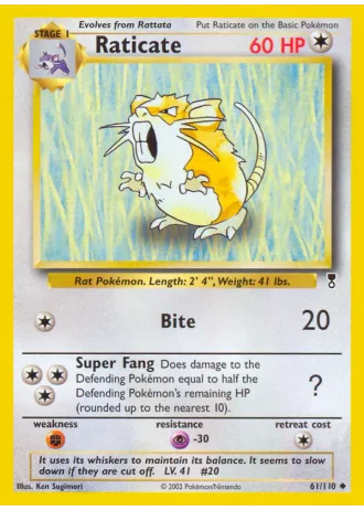 Raticate #61/110 — Legendary Collection