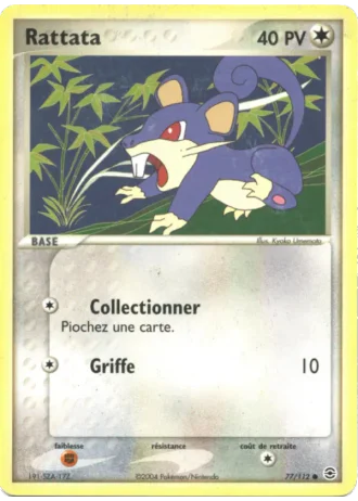 Rattata #77/112 — EX Rouge Feu & Vert Feuille
