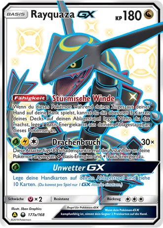 Rayquaza GX #177a — Gelbes-A-Alternativkarten