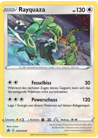 Rayquaza SWSH029 — Schwert & Schild Promos