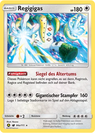 Regigigas #84a — Gelbes-A-Alternativkarten