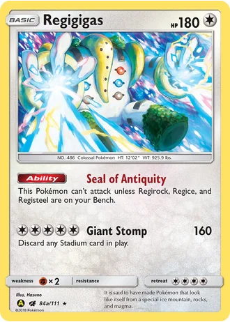 Regigigas #84a — Yellow A Alternate