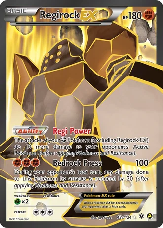 Regirock EX #43a — Yellow A Alternate