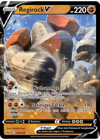 Regirock V #104/202 — Schwert & Schild