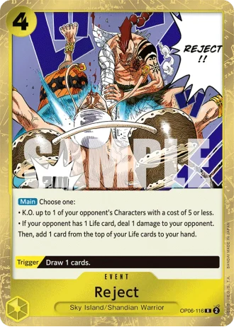 Reject (OP06-116) — Wings of the Captain (OP06)
