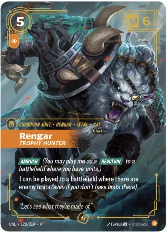 Rengar, Trophy Hunter #120/219 — Organized Play Promos