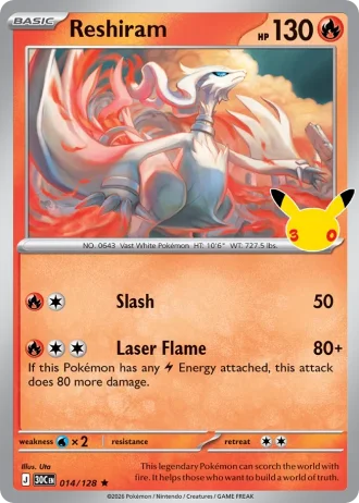 Reshiram #014/128 — 30th Celebration
