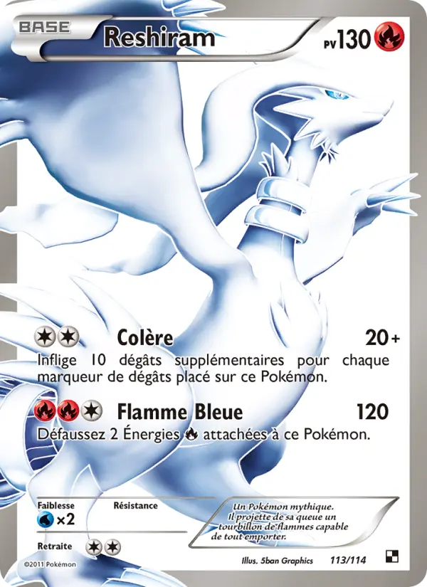 Reshiram #113 — Noir & Blanc
