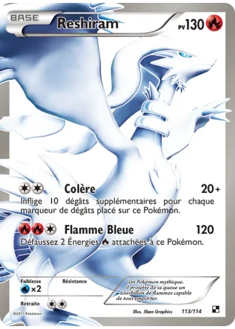 Reshiram #113 — Noir & Blanc