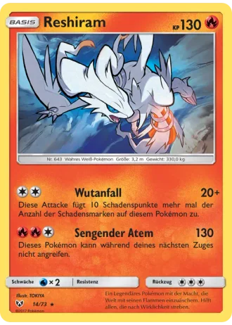 Reshiram #14/73 — Schimmernde Legenden