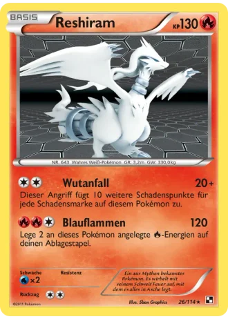 Reshiram #26/114 — Schwarz & Weiß