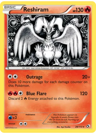Reshiram #28 — Legendary Treasures