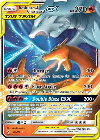 Reshiram & Charizard GX #20/214 — Unbroken Bonds