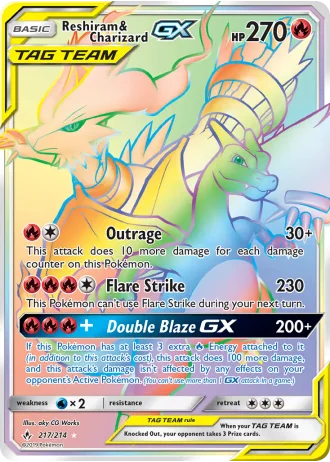 Reshiram & Charizard GX #217 — Unbroken Bonds