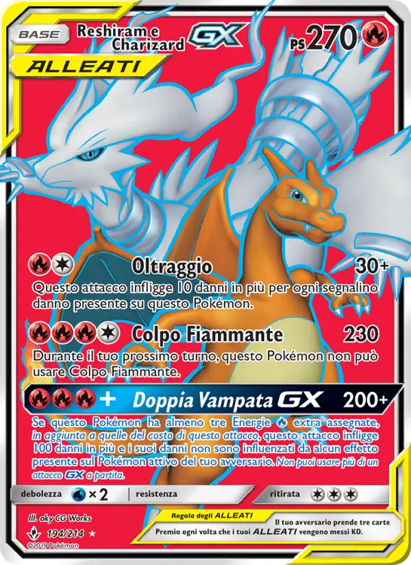 Reshiram e Charizard GX #194 — Legami Inossidabili