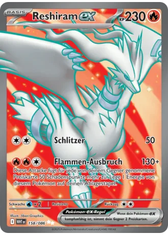 Reshiram ex #158 — Weiße Flammen