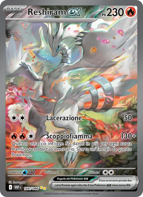 Reshiram ex #166 — Fuoco Bianco