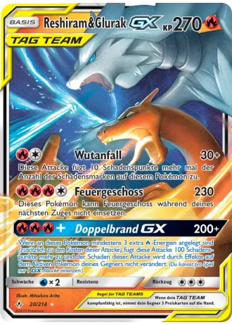 Reshiram & Glurak GX #20/214 — Kräfte im Einklang