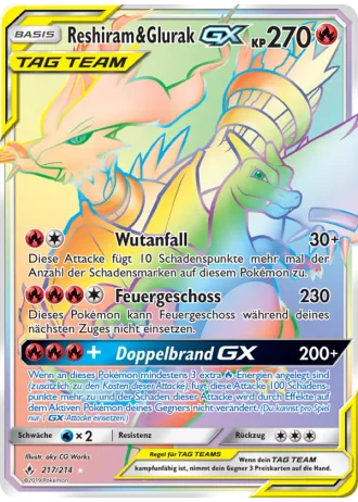 Reshiram & Glurak GX #217 — Kräfte im Einklang