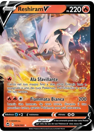 Reshiram V #024 — Tempesta Argentata