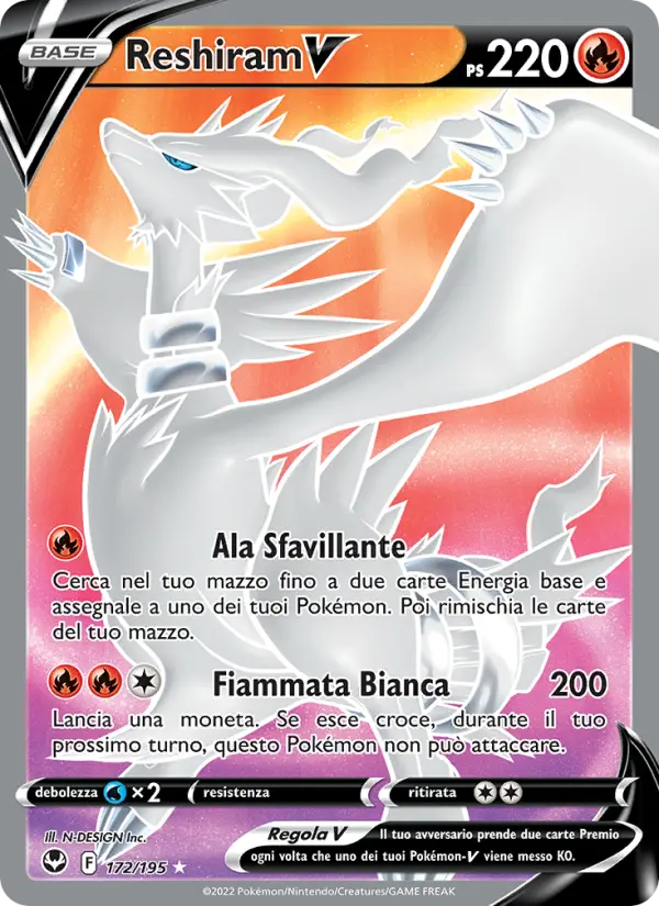 Reshiram V #172 — Tempesta Argentata